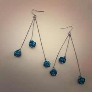 Teal drop earrings